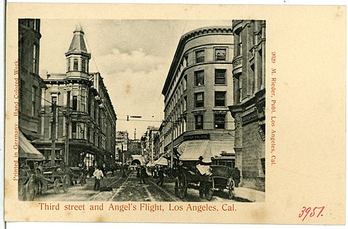 03951-Los Angeles-1903-Third street and Angels Flight-Brück & Sohn Kunstverlag