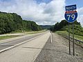 2017-07-24 09 41 34 View north along Interstate 79 (Jennings Randolph Highway) just north of Exit 67 (U.S. Route 19, West Virginia State Route 15, Flatwoods) in Flatwoods, Braxton County, West Virginia
