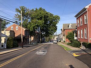 2022-09-21 17 09 59 View northeast along New Street just northeast of Penn Street in Spring City, Chester County, Pennsylvania