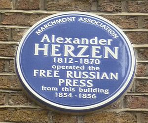 Alexander Herzen blue plaque, Judd Street, London