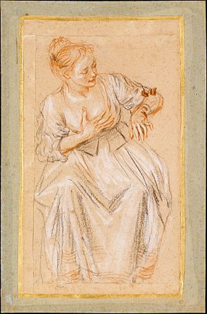 Antoine Watteau - Seated Woman