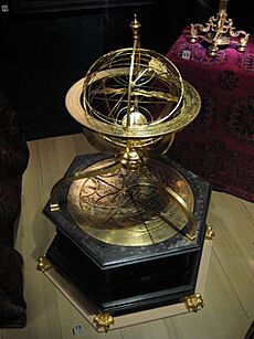 Armillary sphere with astronomical clock