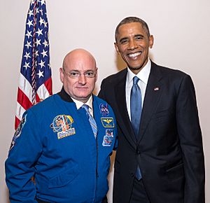 Astronaut Scott Kelly and President Barack Obama