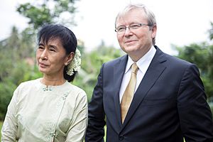 Aung San Suu Kyi and Kevin Rudd