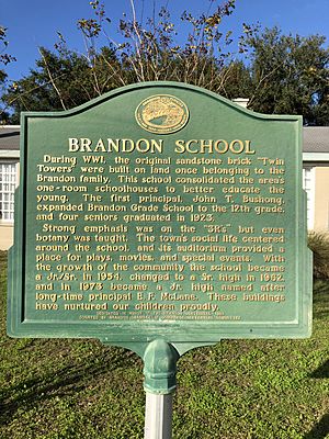 Brandon School Historical Marker