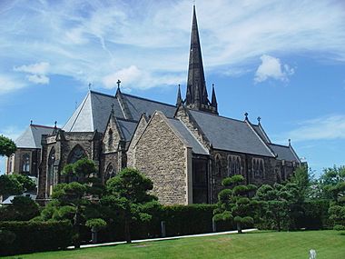 Church of Saint Francis Xavier, Liverpool from the Angel Field Renaissance Garden - DSC00571