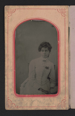 Portrait of educator Clarissa M. Thompson, ca. 1872