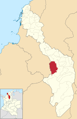 Location of the municipality and town of Achí in the Bolívar Department of Colombia