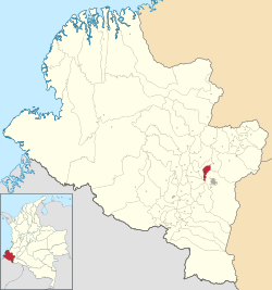 Location of the municipality and town of Nariño, Nariño in the Nariño Department of Colombia.