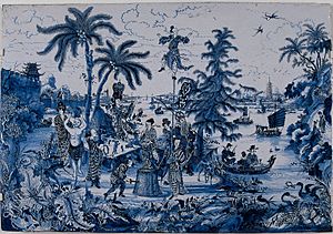 Delftware plaque with chinoiserie, 17th c. (bk-1971-117)