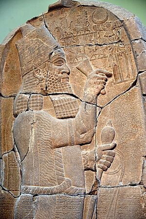 Detail. Sam'al stele of Esarhaddon, 671 BCE, Pergamon Museum.jpg