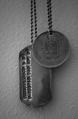 Dog Tag with religious attachment