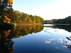 Dow Lake at Strouds Run State Park in Mid October