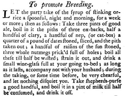 Eliza Smith The Compleat Housewife 1739 To Promote Breeding