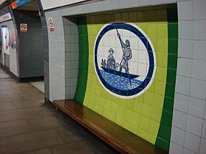 Ferry across the River Lea Motif at Tottenham Hale tube station - geograph.org.uk - 614578