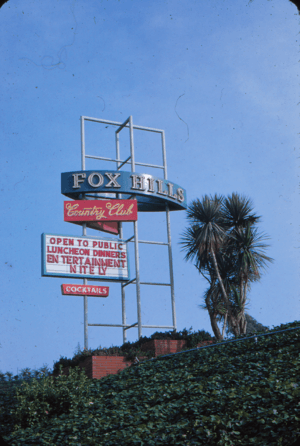 Fox Hills Country Club sign in mid-20th century