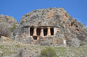 Gerdek Rock Tomb front, Hellenistic period, 2nd century BC, district of Çorum, Turkey