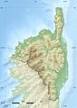 Haute-Corse department relief location map