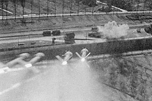 Hawker Typhoon showing salvo of rocket projectiles