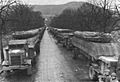 Heavy and pneumatic pontons loaded for transport to Remagen