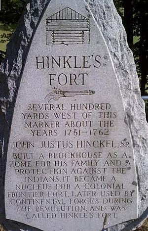 Hinkle's Fort 1761 marker