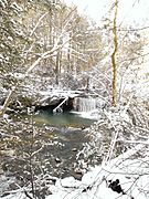 Hominy Falls after a spring snow