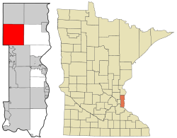 Location of the city of Hugowithin Washington County, Minnesota