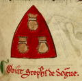 Inverted shield with the arms of Stephan de Segrave