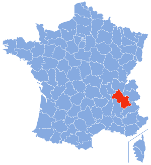 Location of Isère in France