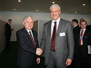 Kaczynski and Tadic, at the 63rd UNGA in New York