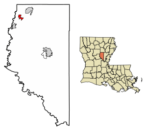 Location of Urania in LaSalle Parish, Louisiana.