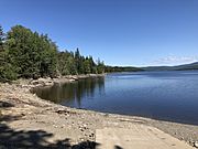Lake Francis boat launch in Pittsburg, New Hampshire, August 2019