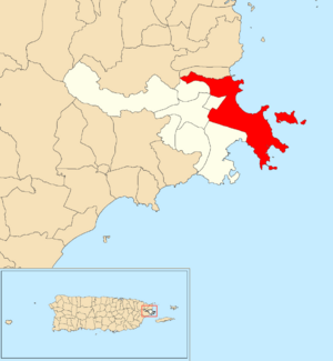 Location of Machos within the municipality of Ceiba shown in red