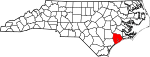 State map highlighting Onslow County