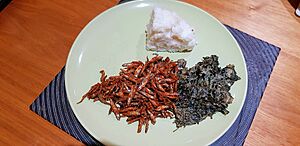 Meal of Omena, Vegetables and Ugali