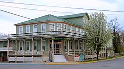 Original Springs Hotel and Bathhouse, a historic site in the village
