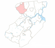 Location of Piscataway Township highlighted in Middlesex County.