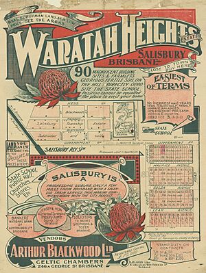 Real estate map of Waratah Heights Estate, Salisbury, Brisbane, ca. 1915 (26305569852)