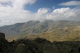 Scafells from Bow Fell