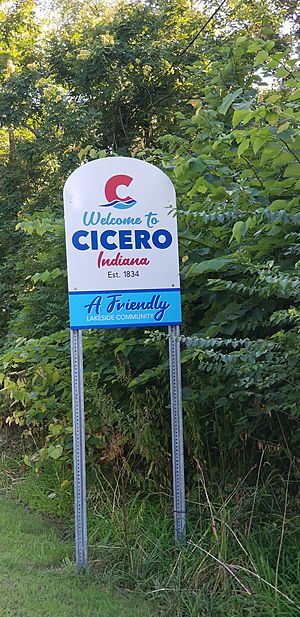 Sign welcoming visitors to Cicero Indiana