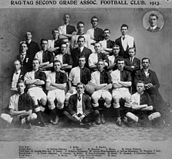 StateLibQld 1 99600 Rag-tag Second Grade Association Football Club, Brisbane, 1913
