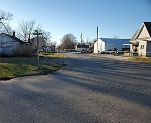 View down Sand Branch Road in Summum.