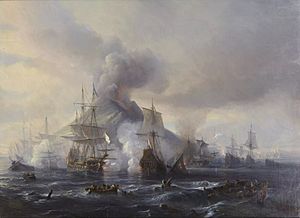 The Battle of Alicudi Off Stromboli 1676 by Théodore Gudin 1845.jpg
