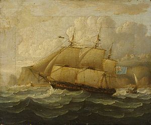 Thomas Buttersworth (1768-1842) - HMS 'Leander' at Sea - BHC3442 - Royal Museums Greenwich.jpg