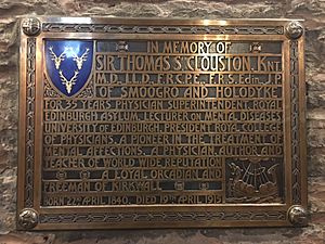 Thomas Clouston memorial in Kirkwall Cathedral, Orkney