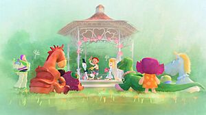 Toy Story 5 painterly playtime scene