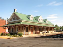 Restored train depot in Orange, now used as a visitors' center