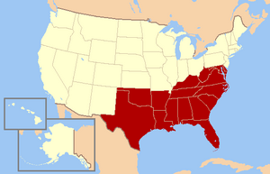 The Southern United States as defined by the United States Census Bureau.