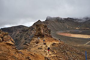 Volcanic features in Tongariro Alpine Crossing