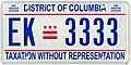 Washington, D.C. license plate, 2013